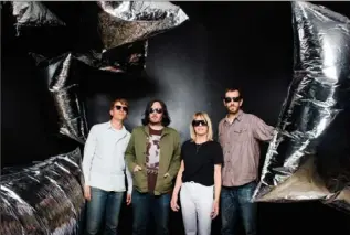  ??  ?? From left, Steve Gunn, Bill Nance, Kim Gordon and John Truscinski in the Silver Clouds gallery of The Andy Warhol Museum.