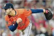  ?? Brett Coomer/Staff photograph­er ?? Justin Verlander’s second start this season, on April 16, was a preview of things to come this year.