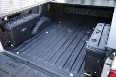  ??  ?? BELOW. BED SWING CASES MAKE ACCESSING CARGO EASY, ESPECIALLY IN BIG TRUCKS.