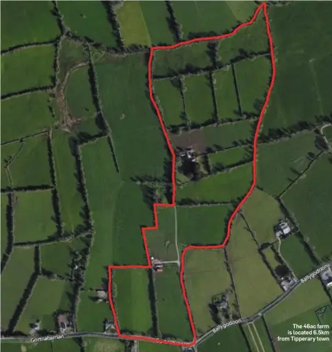  ??  ?? The 46ac farm is located 6.5km from Tipperary town