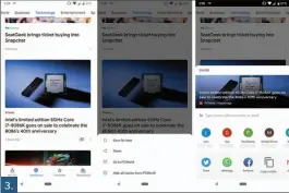  ??  ?? 3.The share sheet and save tab in Google News will help you spread and organize the stories you love.