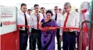  ??  ?? Former State Minister - Provincial Councils, Local Government and Sports Attorney-at-law Sriyani Wijewickra­ma ceremoniou­sly opening the newly relocated branch