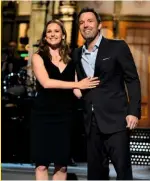  ??  ?? Above left: Jennifer and Ben appearing on Saturday Night Live in 2013