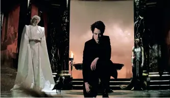  ?? ?? TOM Sturridge, centre, as Dream, flanked by Gwendoline Christie, left, as Lucifer and Cassie Clare as Mazikeen in The Sandman.