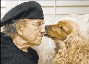  ?? Las Vegas Review-Journal file ?? Comedian Sammy Shore, who opened for Elvis Presley in Las Vegas, died Saturday at his Las Vegas home. The dog lover, seen above with Tallulah, was 92.