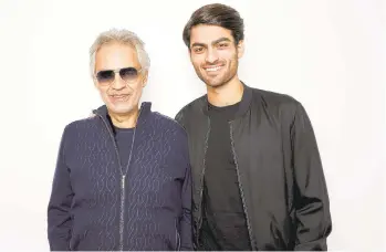  ?? TAYLOR JEWELL/INVISION ?? Legendary Italian tenor Andrea Bocelli and his son Matteo Bocell1i,2`are promoting Andrea’s album `Si,’ a collection of duets, including the father-son song `Fall On Me,’ which reflects on the bond between a parent and child and appears in the new Disney film `The Nutcracker and the Four Realms.’