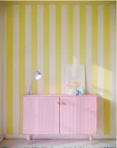  ?? ?? ‘Sorbet’ pastel yellow stripe wallpaper