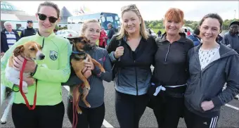  ?? Photo John Cleary ?? Jane Fitzgerald, Aisling O’Driscoll, Amy Slattery, Frances Deane and Kate O’Donnell at the Aqua Dome ahead of the Jamie Wrenn walk on Saturday morning.