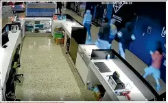  ?? JASON DORDAY/STUFF ?? Noel Leeming appears to have sustained the most damage in a ramraid at Ormiston shopping centre yesterday morning. CCTV footage, above, shows the ram-raiders in action.