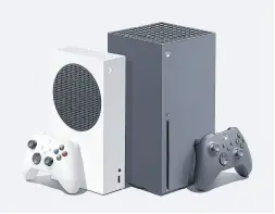  ?? Gentileza ?? Dos colosos en pugna: la futurista Playstatio­n 5 y, sobre estas líneas, las dos Xbox Series, la S y la X