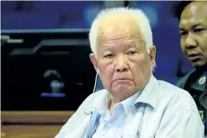  ?? GETTY IMAGES FILES ?? Former Khmer Rouge leader Khieu Samphan is seen in court on June 23. The tribunal handling cases of former Khmer Rouge leaders says few highrankin­g officials will face justice for their crimes.