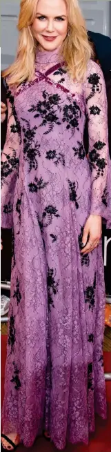  ??  ?? Hideous: Nicole Kidman in mauve