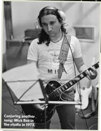  ??  ?? Conjuring another song: Mick Box in the studio in 1973.