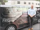  ?? Jordan Grice / Hearst Connecticu­t Media ?? Fairfield resident Dylan O’Connor is looking to bring ease to home improvemen­t with his mobile flooring business in Stamford.