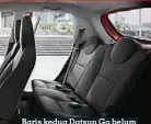  ??  ?? Baris kedua Datsun Go belum menggunaka­n headrest adjustable