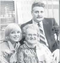  ??  ?? Ann, here with Jane Rossington as Jill Chance and Terence Rigby as Tommy Lancaster, returned to the role of Amy Turtle in 1987