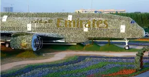  ?? —Image courtesy: Emirates ?? The world’s largest floral installati­on, a life-size version of the Emirates a380, is covered by more than 500,000 fresh flowers and living plants.