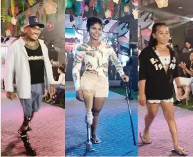  ??  ?? MORE MODELS. Champion athletes of the Philippine Accessible Disability Services Inc. participat­e in the fashion show.