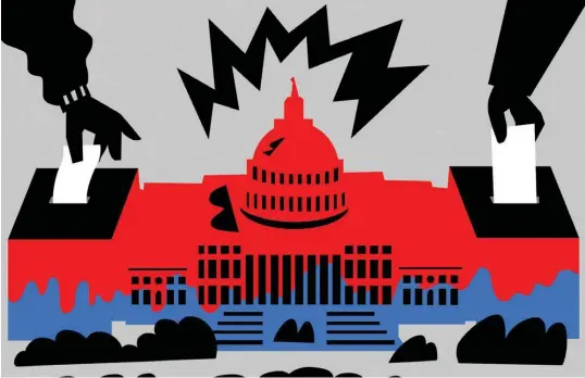  ?? ILLUSTRATI­ONS FROM BLOOMBERG BUSINESSWE­EK ?? Biden and Democrats are staring down a midterm election cycle that looks bruising