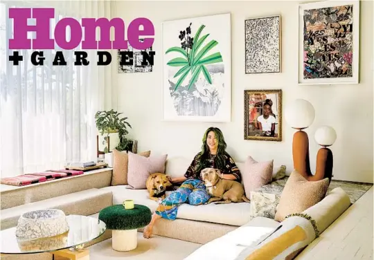  ?? PHILIP CHEUNG NYT ?? Geraldine Chung in the conversati­on pit of her Los Angeles home. “I thought, ‘If we can’t go up, let’s go down,’ ” Chung said when she learned it would be too difficult to raise the ceiling in her living room to make it more spacious.