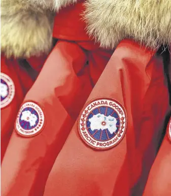  ?? REUTERS ?? Canada Goose jackets racked at a store in New York City.