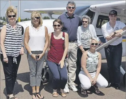  ??  ?? A number of Parkland Retirement Living staff came out to the Debert Airport to witness resident Dorothy Archibald fulfill a bucket-list by taking a flight in a small plane. From left are, Jill Linquist, Darlene Walsh, Vickie Proctor, John Archibald,...