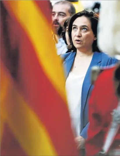  ?? AFP ?? La alcaldesa de Barcelona, Ada Colau, durante los actos de la Diada del pasado lunes.