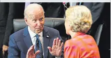  ?? ?? US-Präsidenti­n Joe Biden mit „Madame EU“Ursula von der Leyen