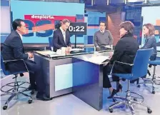  ??  ?? En el noticiario televisivo de Carlos Loret de Mola se llevó a cabo un debate entre los candidatos al gobierno del Estado de México.