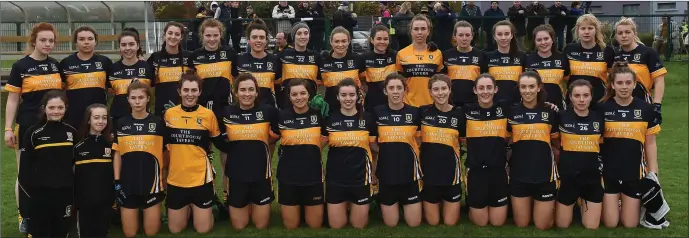  ??  ?? Mourneabbe­y squad before the All-Ireland Ladies Club SFC semi-final against Foxrock-Cabinteely at Bray Emmets in Wicklow. Photo by Matt Browne/Sportsfile