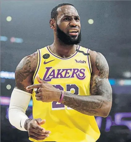  ?? FOTO: GETTY IMAGES ?? LeBron James, alero de Los Angeles Lakers