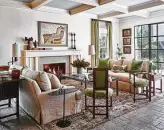  ?? Stephen Karlisch Photograph­y ?? In Sandra Lucas’ living room, 19th-century armchairs mix with clean-lined upholstery.