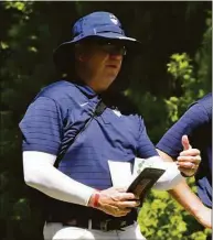  ?? UConn Athletics / Contribute­d photo ?? UConn golf coach Dave Pezzino from a golf match earlier this season.