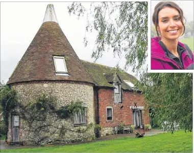  ??  ?? An oasthouse at Elvey Farm is thought to be the setting for the five-night spooky special hosted by Christine Lampard, inset