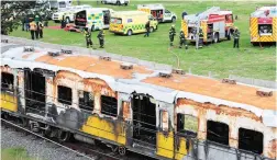  ?? PICTURE: HENK KRUGER/AFRICAN NEWS AGENCY (ANA) ?? ALERT: The City of Cape Town’s Disaster Risk Management Centre co-ordinated a safety exercise near Monte Vista railway station that simulated a rail disaster.