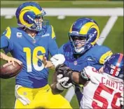  ?? Robert Gauthier Los Angeles Times ?? JARED GOFF didn’t put a lot of points on the board, but he delivered a late touchdown pass for insurance.