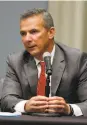  ?? Paul Vernon / Associated Press ?? Urban Meyer mishandled abuse allegation­s against an assistant.