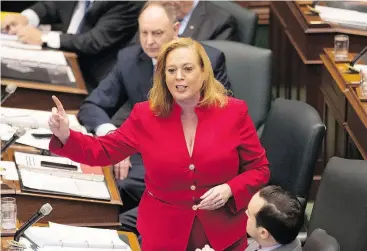  ?? CHRIS YOUNG / THE CANADIAN PRESS ?? Lisa MacLeod stands in the Legislatur­e ahead of making an announceme­nt on the government’s social assistance reform on Thursday.