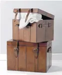  ??  ?? COTTON-LINED
HANDMADE LEATHER STORAGE TRUNKS BY LIFE OF RILEY, medium
£250, large £320, also work well as a coffee table or lamp table. Tel: 0845 259 1359 or notonthe
highstreet.com