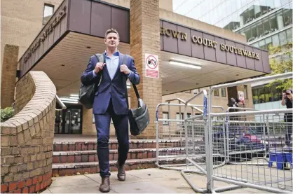  ??  ?? LONDON: Ex-New Zealand cricket captain Chris Cairns leaves Southwark Crown Court in central London yesterday. A British jury today cleared former New Zealand cricket captain Chris Cairns of perjury charges over match-fixing in Test cricket. After a...