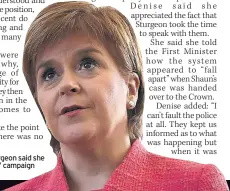  ??  ?? Sturgeon said she understood parents’ campaign