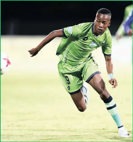  ??  ?? Young winger Katlego Otladisa of Platinum Stars during the Telkom Knockout match against Maritzburg United in Maritzburg last weekend.