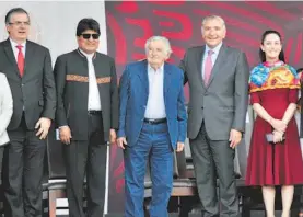  ?? ARACELY MARTÍNEZ /OVACIONES ?? Evo Morales, José Mujica, Adán Augusto López y Claudia Sheinbaum estuvieron presentes