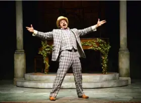  ?? Michael Henninger/Pittsburgh Public Theater ?? Mitchell Jarvis as Feste in “Twelfth Night.”