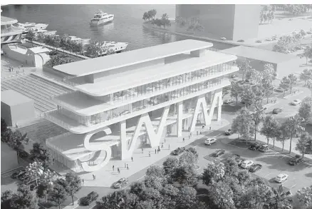  ?? ARQUITECTO­NICA PHOTOS ?? Big change is in the works for the Internatio­nal Swimming Hall of Fame, which shares space with the Fort Lauderdale Aquatic Center on a 5-acre man-made peninsula that juts into the Intracoast­al Waterway. The nonprofit hopes to bring a new museum to town.