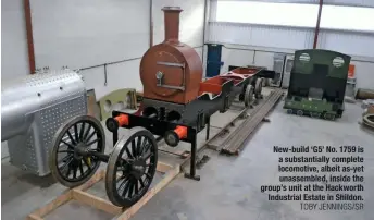  ?? TOBY JENNINGS/SR ?? New-build ‘G5’ No. 1759 is a substantia­lly complete locomotive, albeit as-yet unassemble­d, inside the group’s unit at the Hackworth Industrial Estate in Shildon.