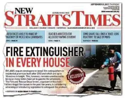  ??  ?? The front page report in the ‘New Straits Times’ yesterday.