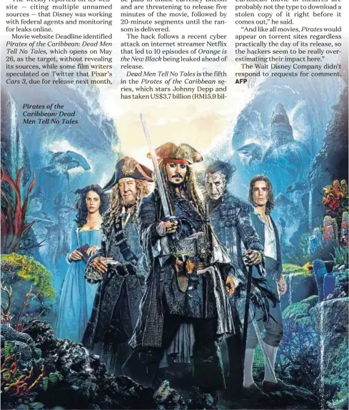  ??  ?? Pirates of the Caribbean: Dead Men Tell No Tales