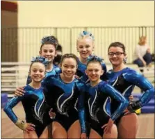  ?? SUBMITTED PHOTO ?? Berks East Gymnastics Level 8 pictured from top left going clockwise Kamryn Zisk, Hannah Rybacki, Caitlin Ewing, Erin Kurian, Carlie Lewis, Gianna Campisi.