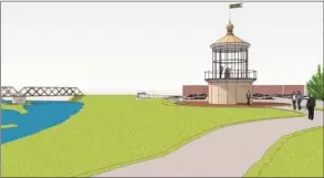  ?? City of Ansonia / Contribute­d photo ?? The next phase of Ansonia’s Riverwalk Park includes plans for a lighthouse structure with an observatio­n deck overlookin­g the Naugatuck River.